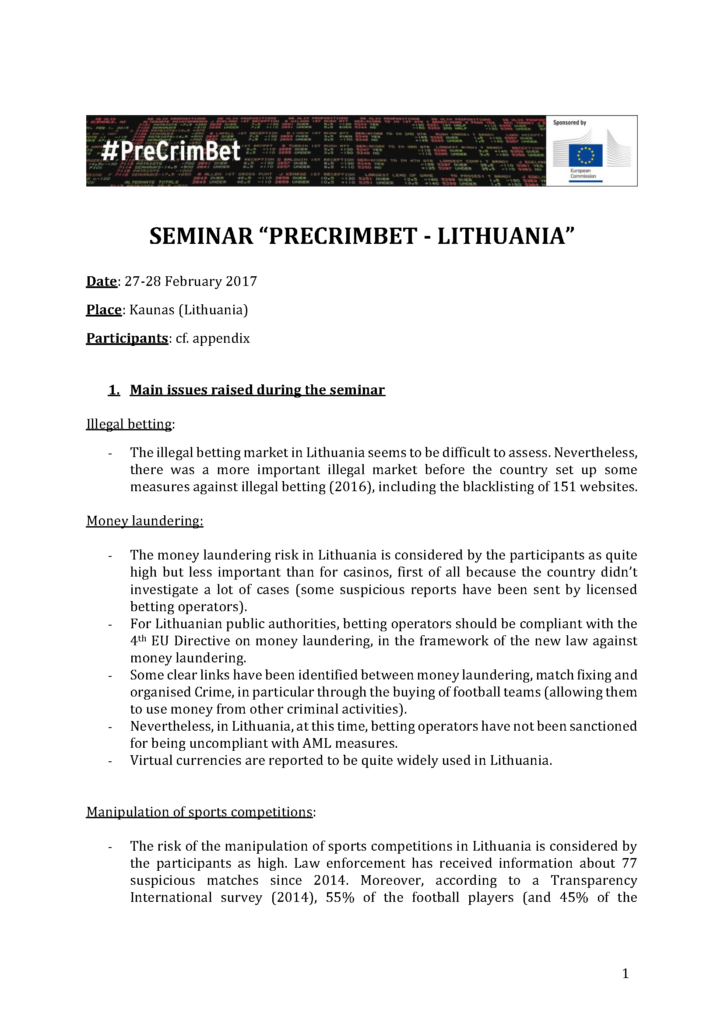 Lithuania Precrimbet Seminar Synthesis
