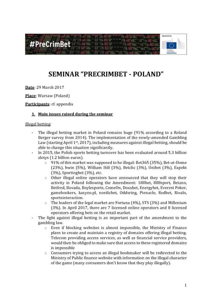 Poland Precrimbet Seminar Synthesis
