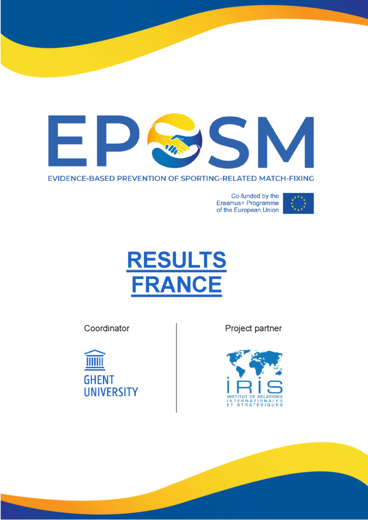 EPOSM – Sporting-related match-fixing: Results for France
