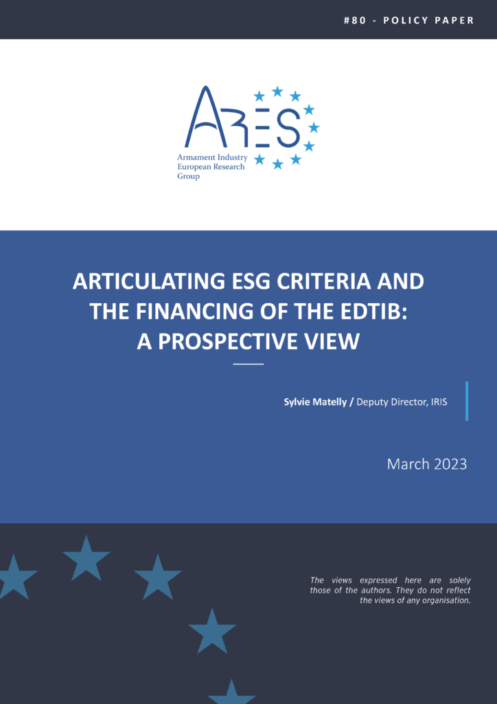 Articulating ESG Criteria and the Financing of the EDTIB: A Prospective View
