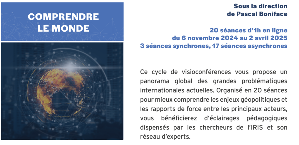 Cycle de visioconférence – Comprendre le monde
