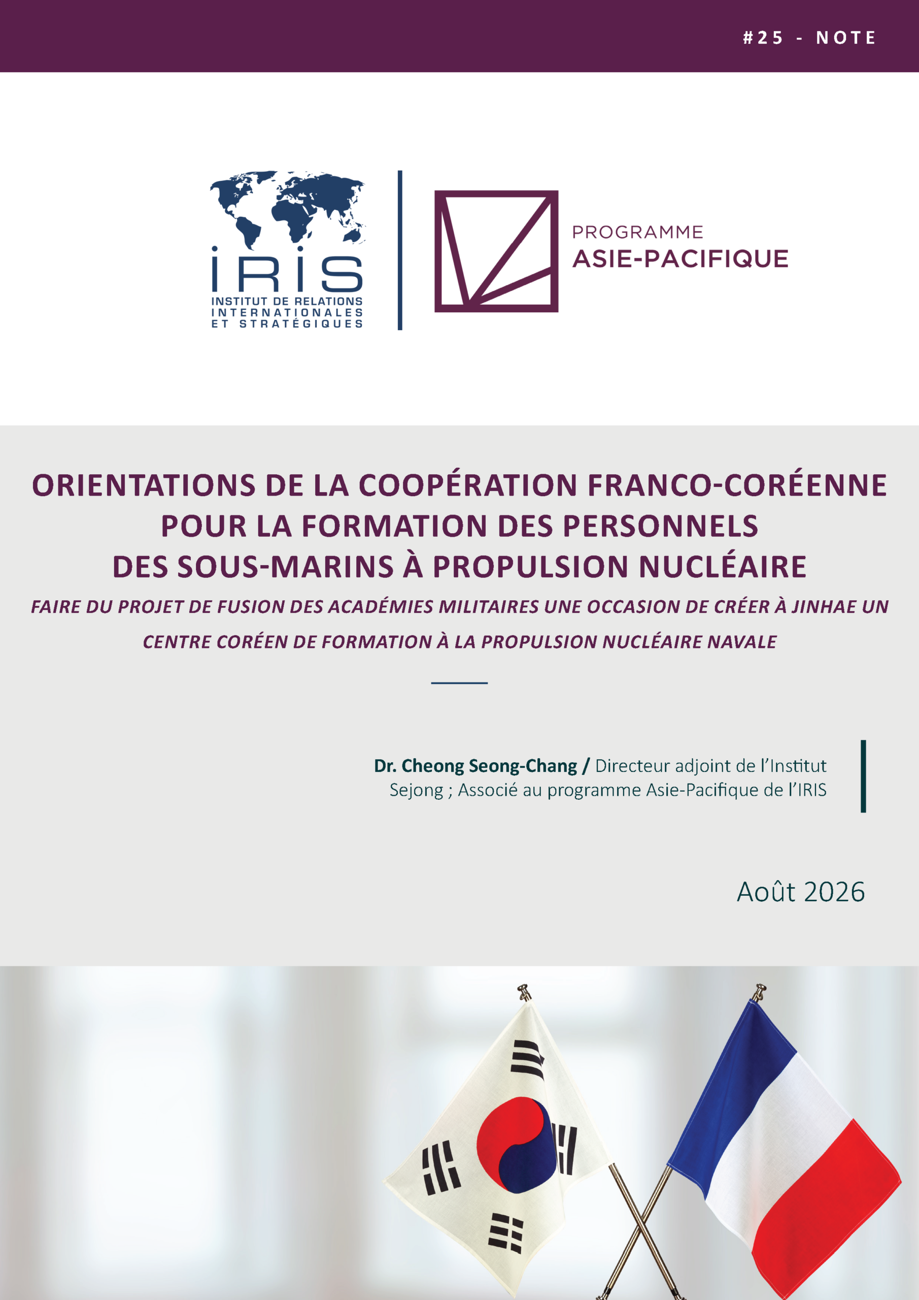 Orientations de la coopération franco-coréenne pour la formation des personnels des sous-marins à propulsion nucléaire
